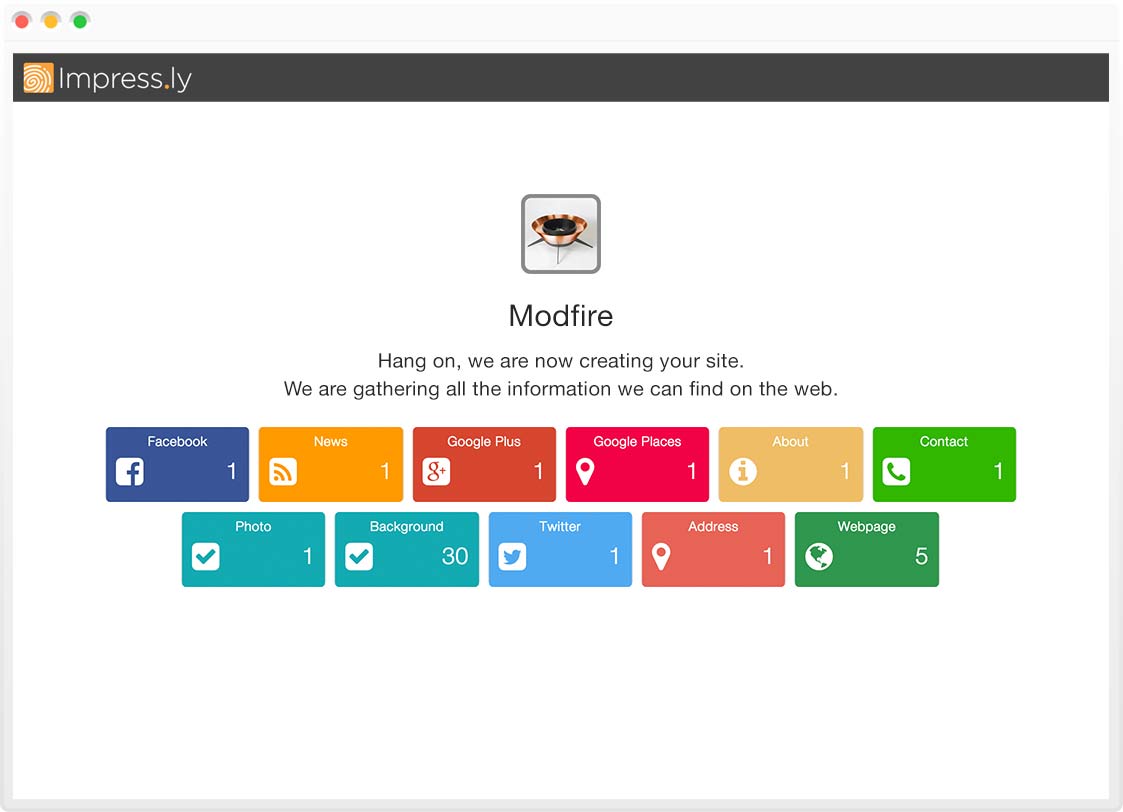 Impress.ly automatic website builder