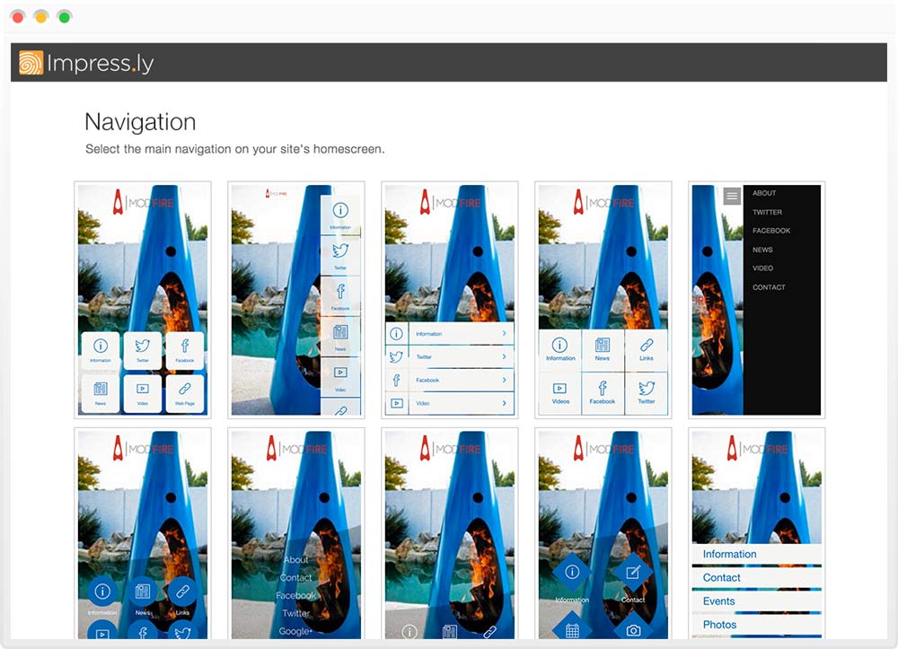 Impress.ly navigation styles